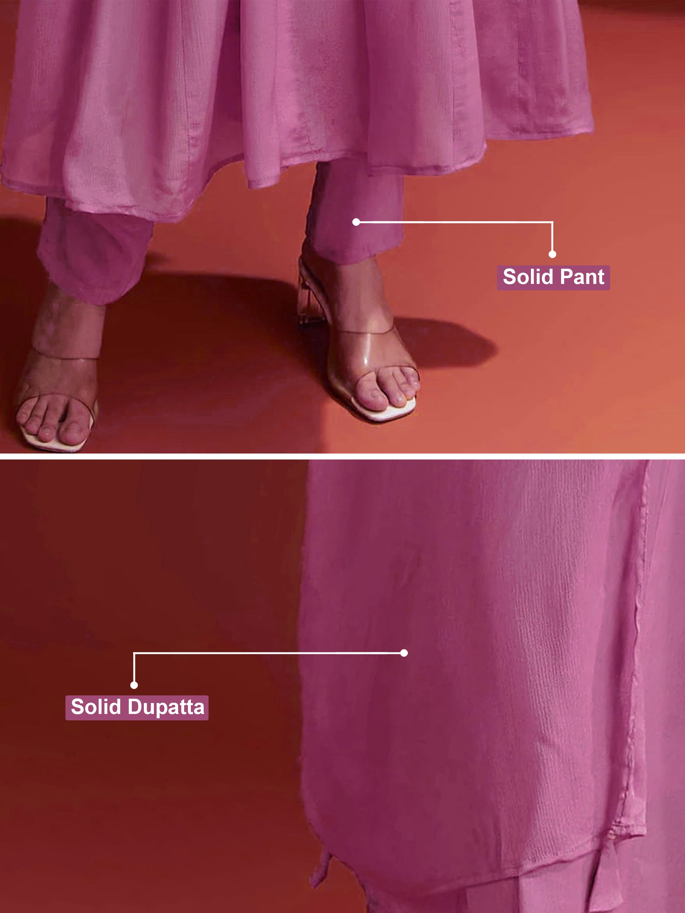 Pink Star Georgette Embroidery Work Kurta Palazzo with Dupatta For Women