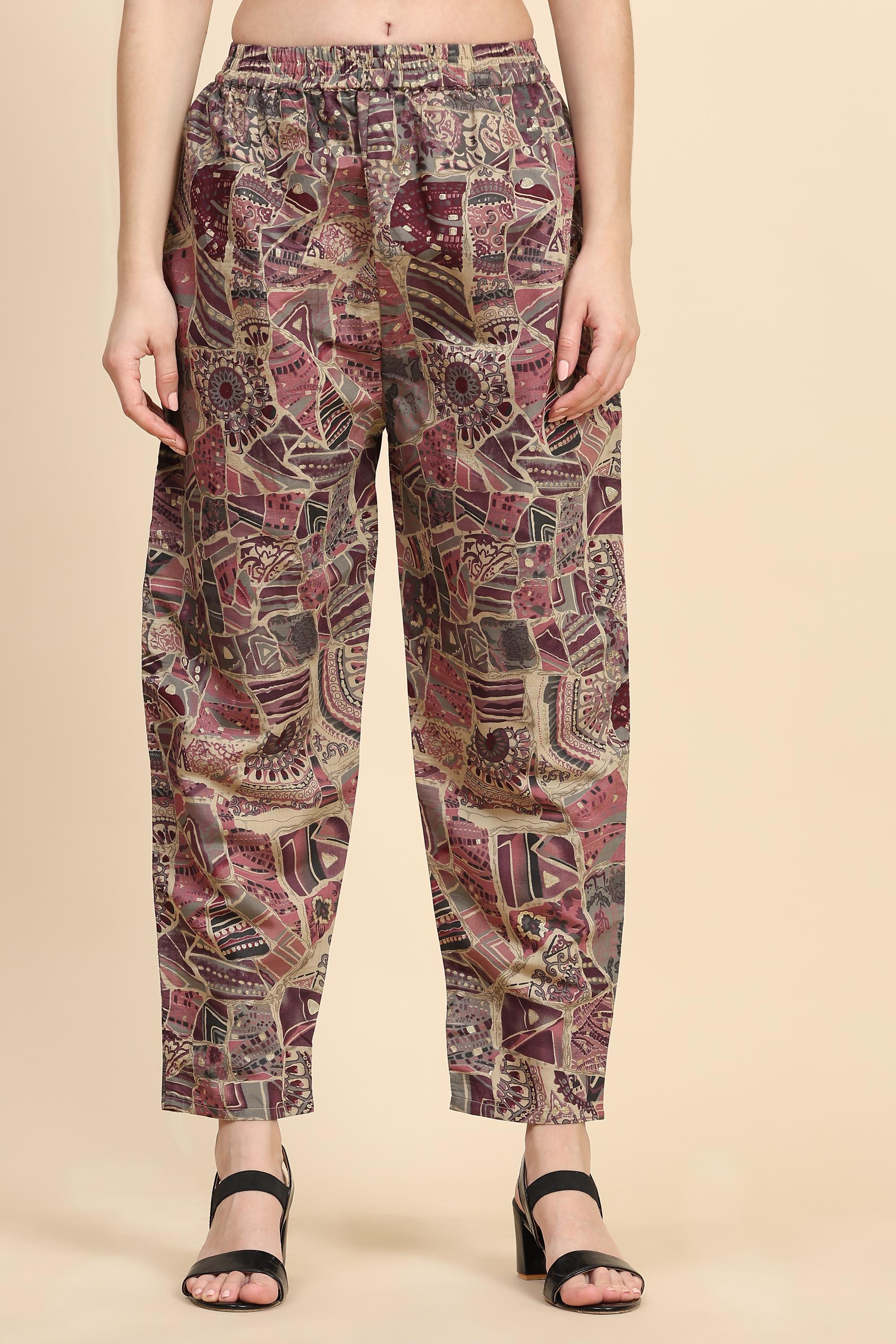 Chanderi Cotton Silk Printed CoOrds Set Kurta Pant 2 Piece Ethnic Fusion Kurta Set For Women's Trendmallsin