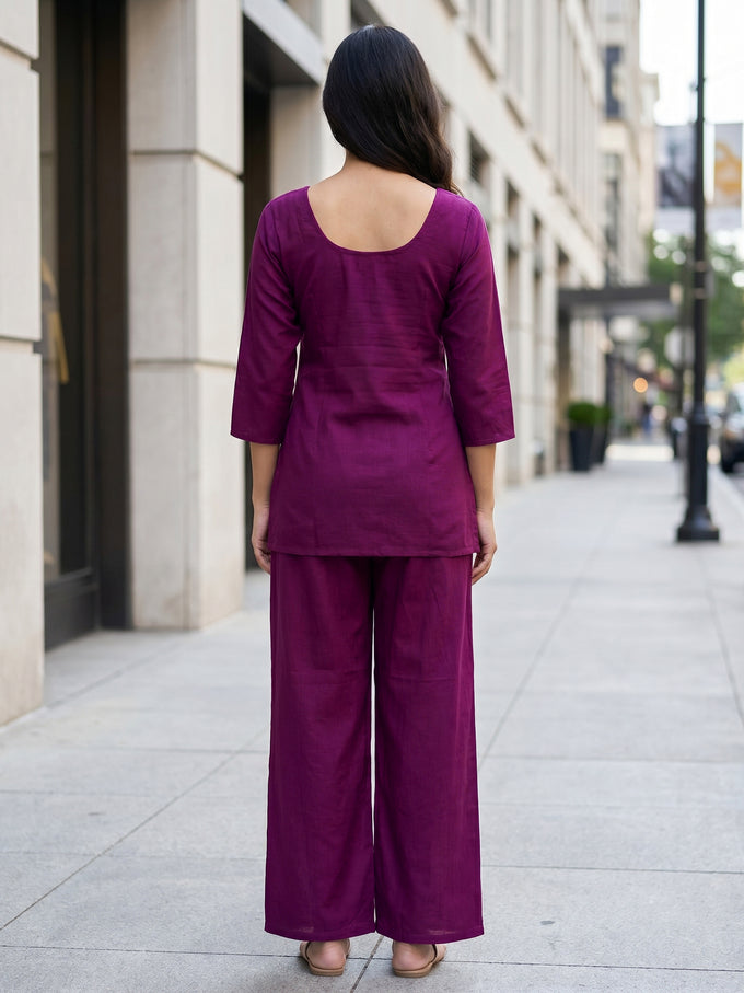 Soft Viscose Floral Embroidery Work Kurta Top with Pants
