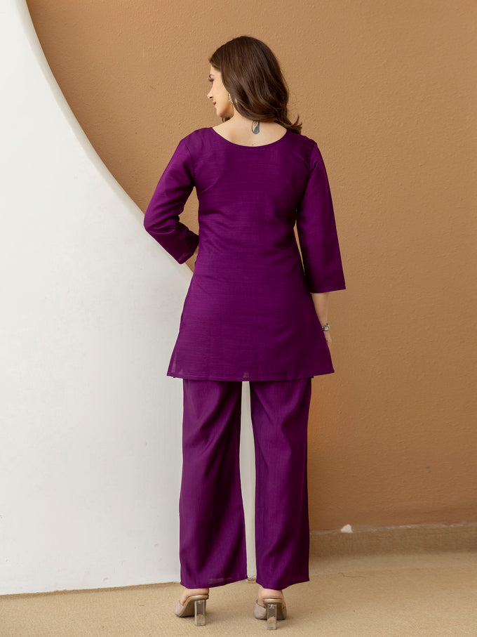 Soft Viscose Floral Embroidery Work Kurta Top with Pants