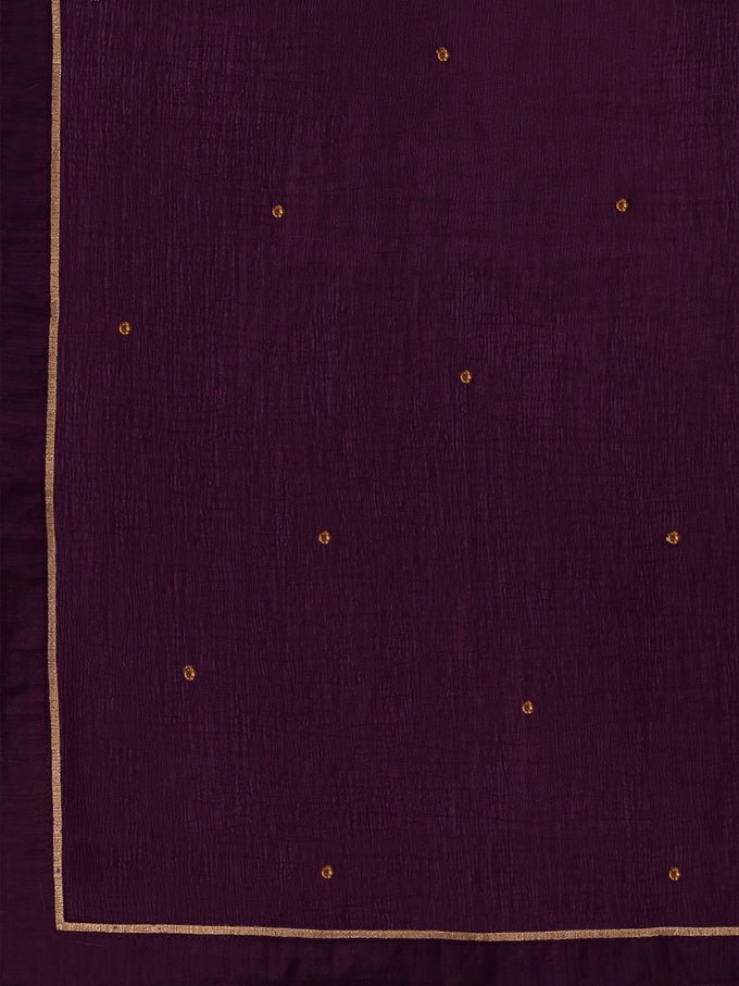 Purple Georgette Embroidery Anarkali Salwar Suit Set with Dupatta For Women's Trendmallsin