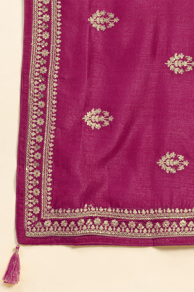 Pink Vichitra Silk Embroidery Salwar Suit Set with Dupatta for Women's Trendmallsin