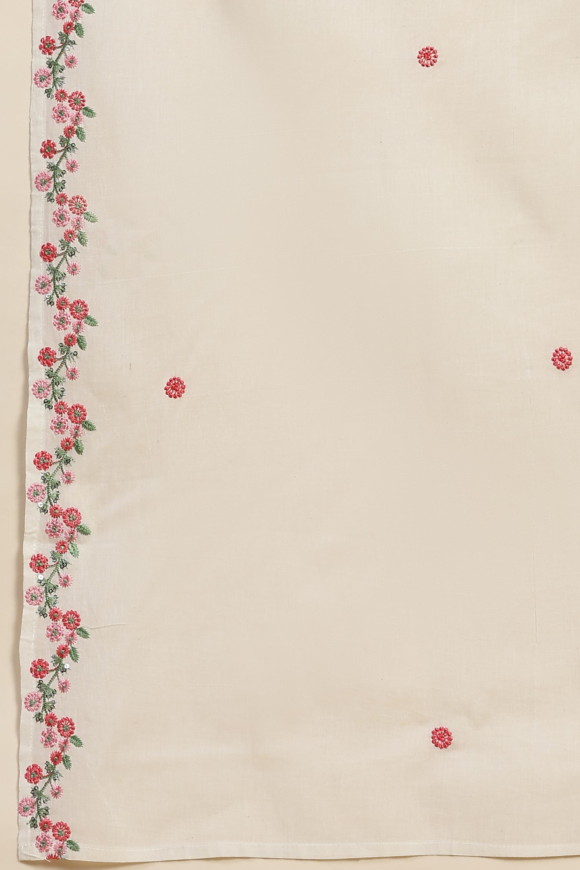 White Pure Cotton Schiffli  Embroidery Salwar Suit Set with Dupatta For Women's Trendmallsin