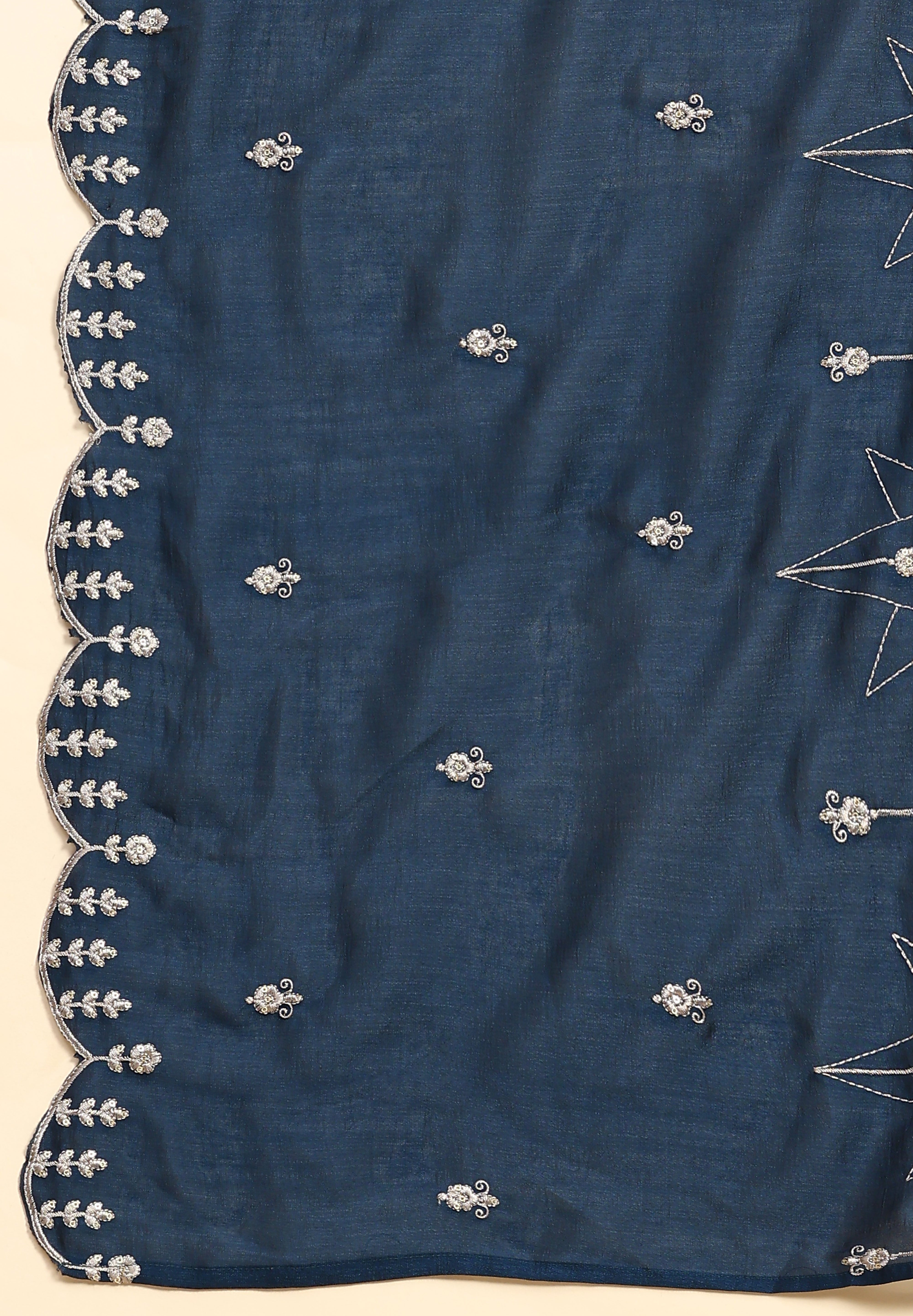 Blue Vichitra Silk Embroidery Salwar Suit Set with Dupatta Kurta Set for Women's Trendmallsin