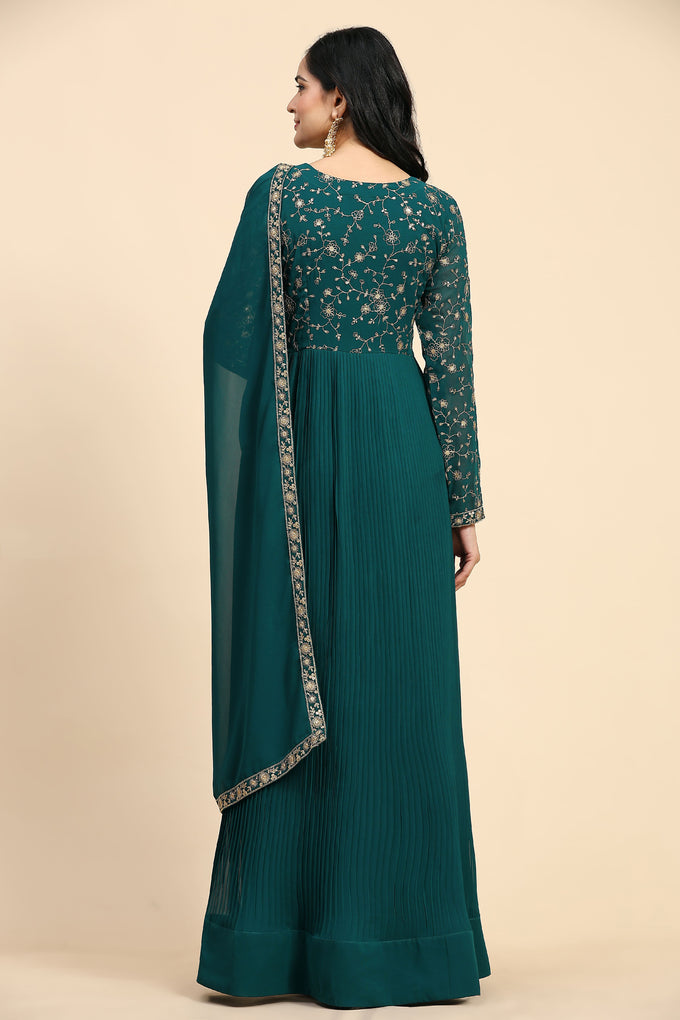 Georgette Embroidery Salwar Suit Set Alia Cut Kurta with Dupatta For Women's Trendmallsin