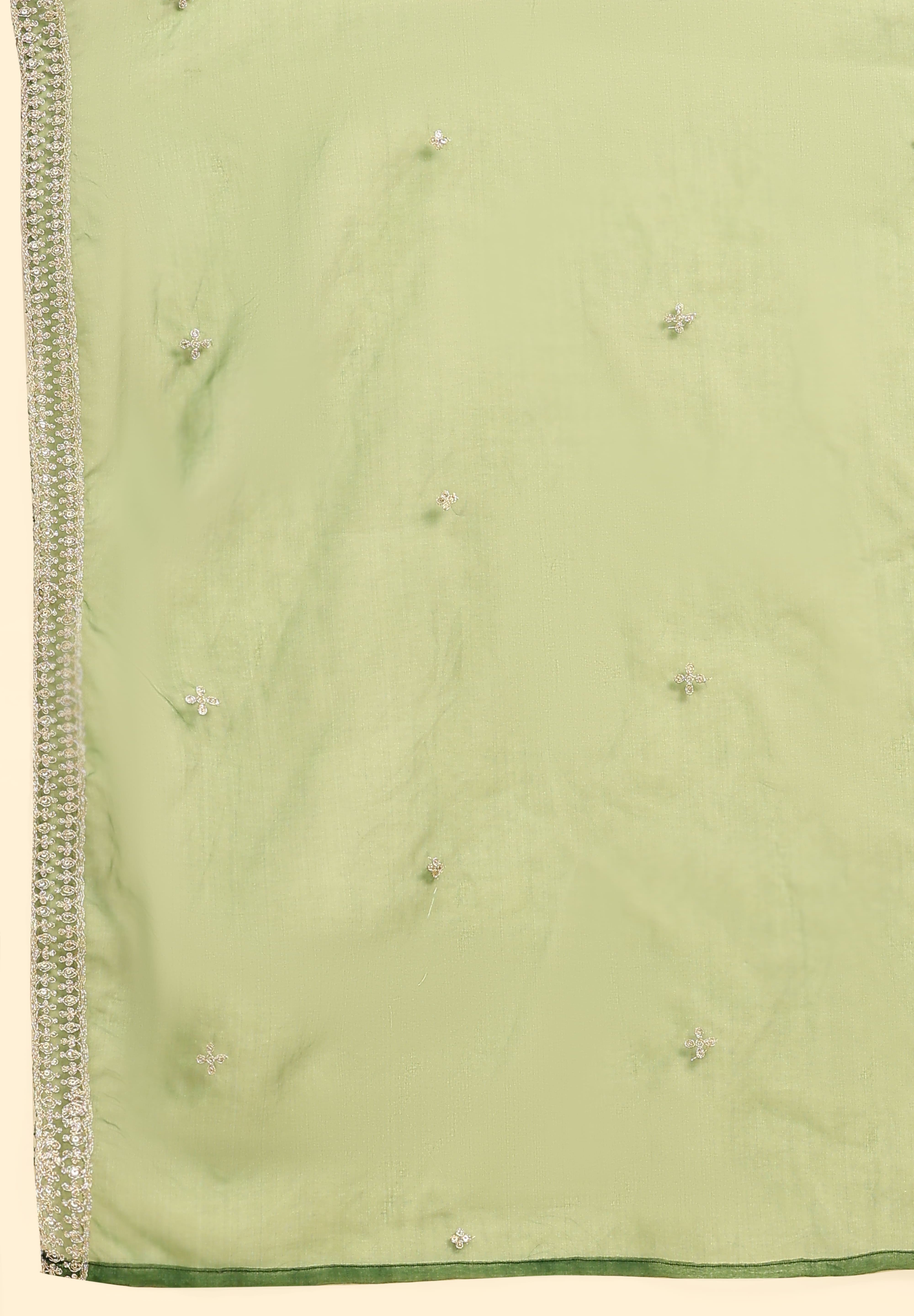 Green Vichitra Silk Embroidery Salwar Suit Set with Dupatta for Women's Trendmallsin
