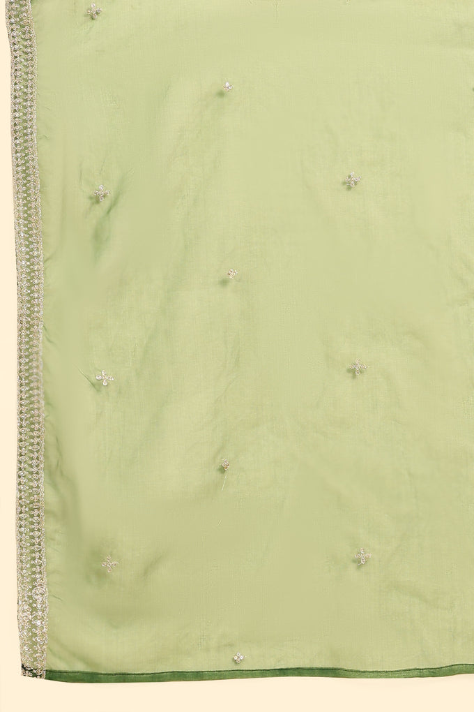 Green Vichitra Silk Embroidery Salwar Suit Set with Dupatta for Women's Trendmallsin