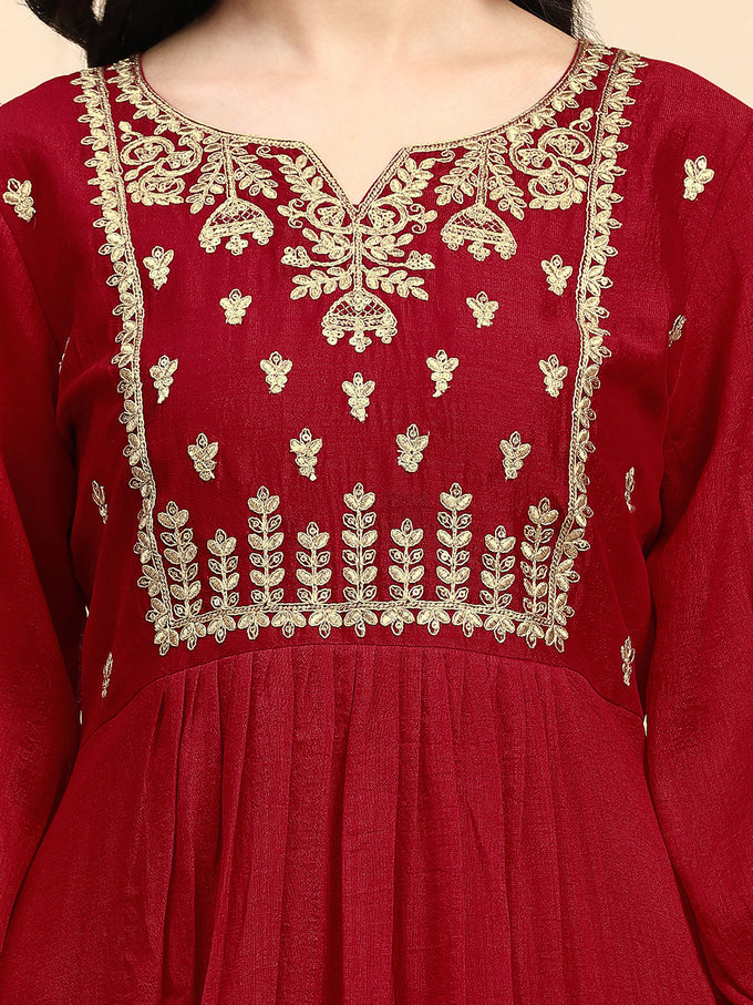 Women's Vichitra Silk Embroidery Salwar Suit Set for Women Trendmallsin