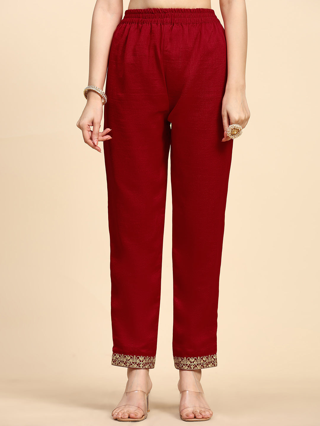 Women's Vichitra Silk Embroidery Salwar Suit Set for Women Trendmallsin
