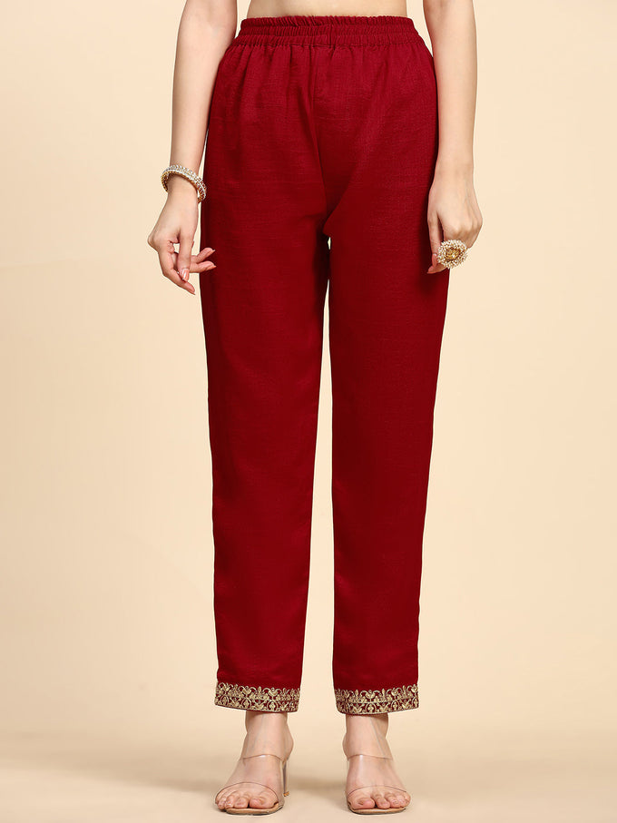Women's Vichitra Silk Embroidery Salwar Suit Set for Women Trendmallsin