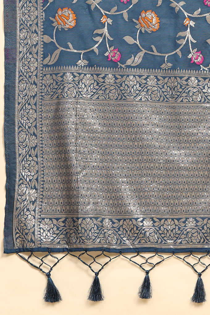Morpeach Vichitra Silk Anarkali Salwar Suit Set with Jacquard Dupatta for Women's Trendmallsin