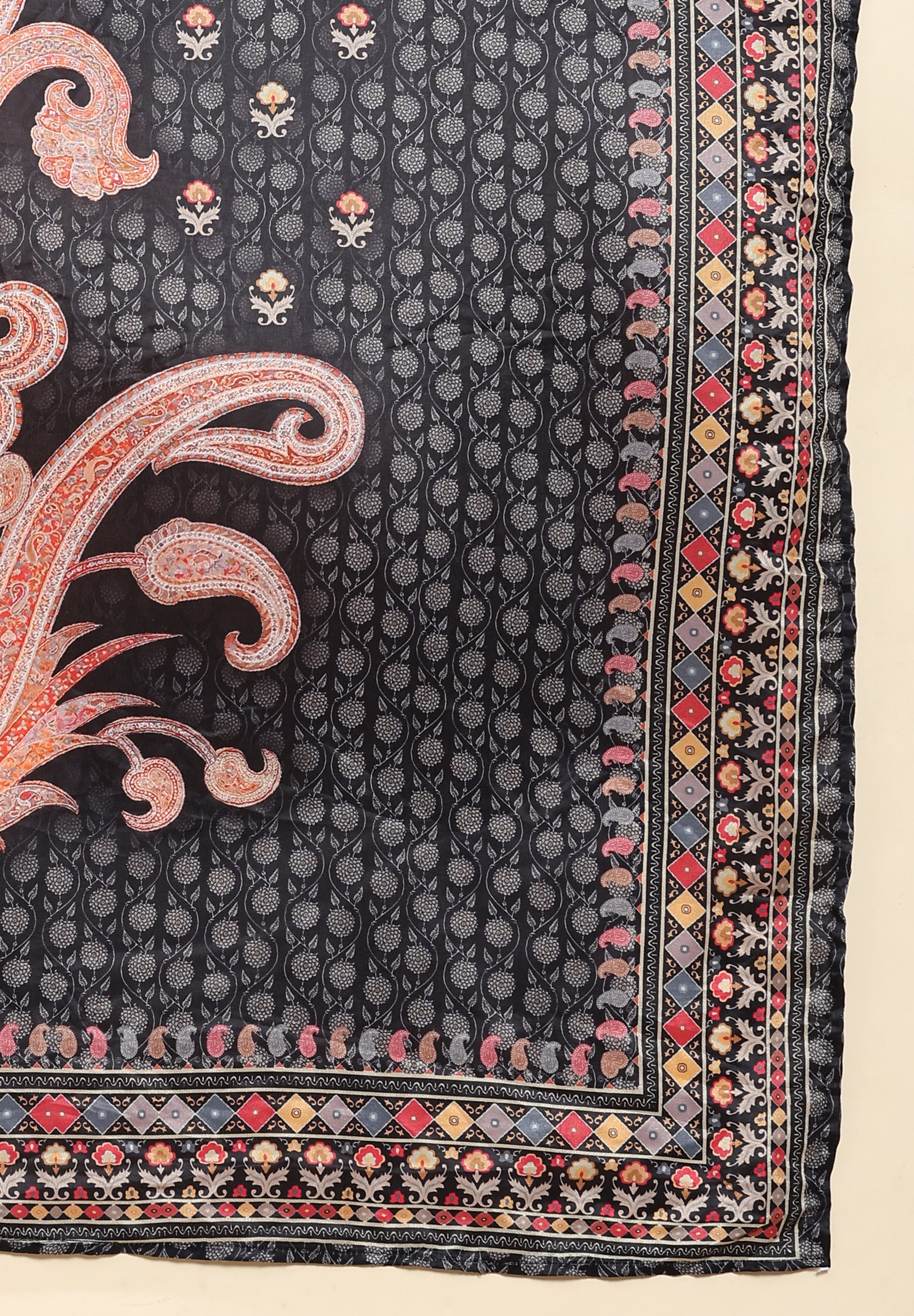 Black Velvet Embroidery Salwar Suit Set with Dupatta For Women's Trendmallsin