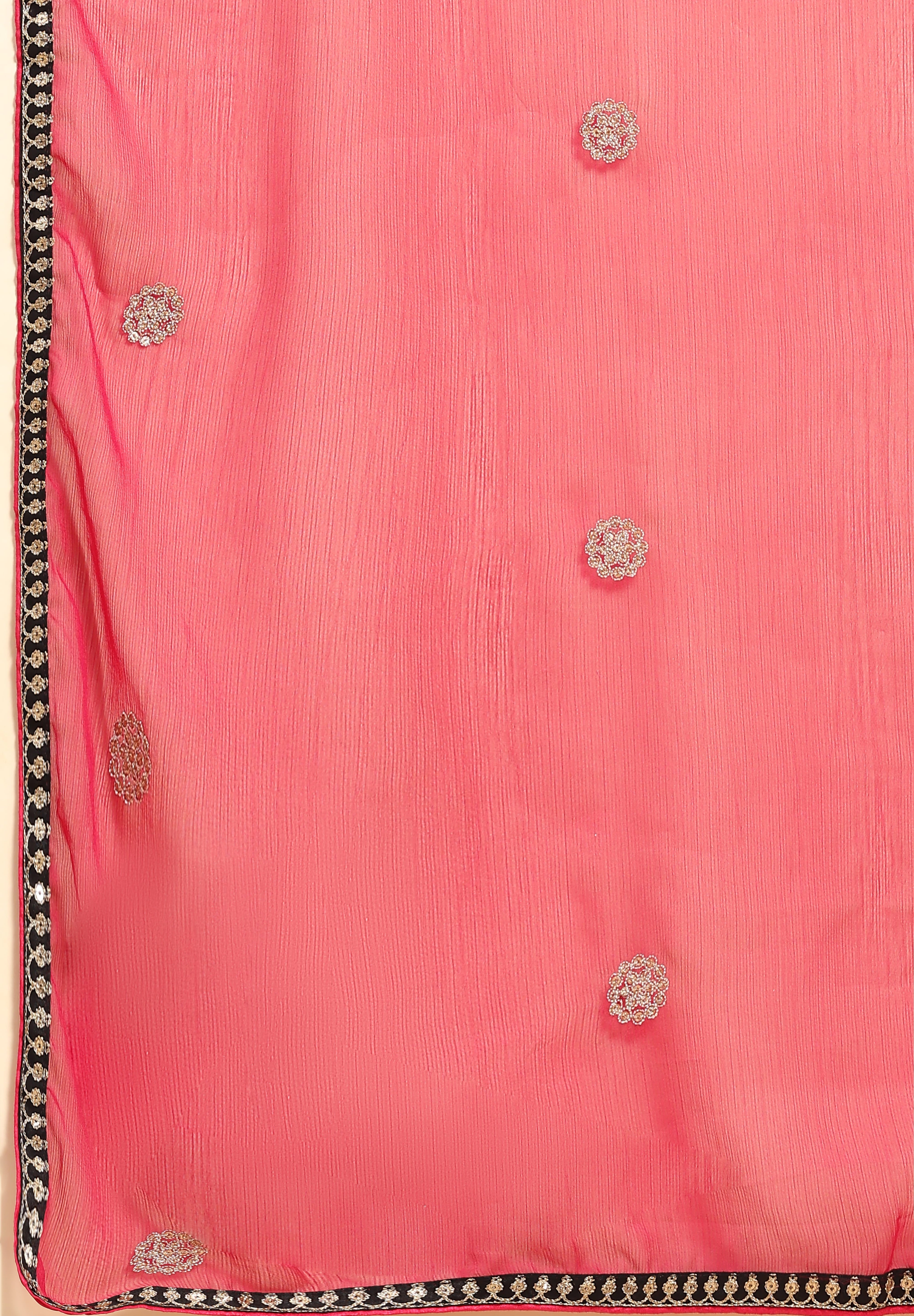 Black Rangoli Silk Embroidery Anarkali  Salwar Suit with Pink Dupatta for Women's Trendmallsin