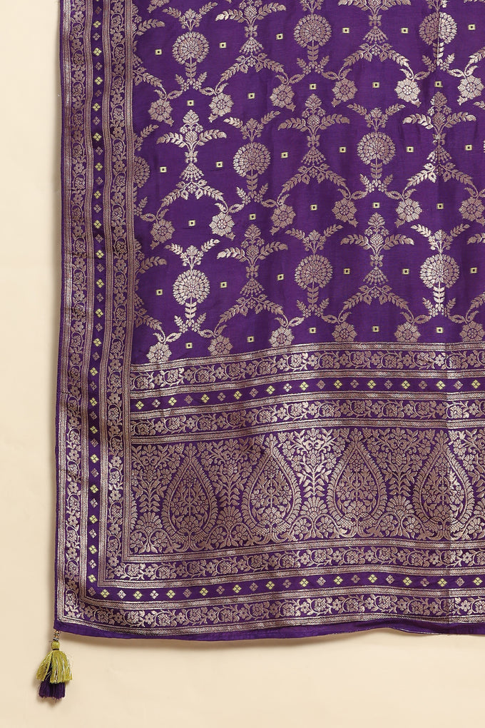 Lime Green Silk Embroidery Salwar Suit with Banarasi Dupatta For Women's Trendmallsin