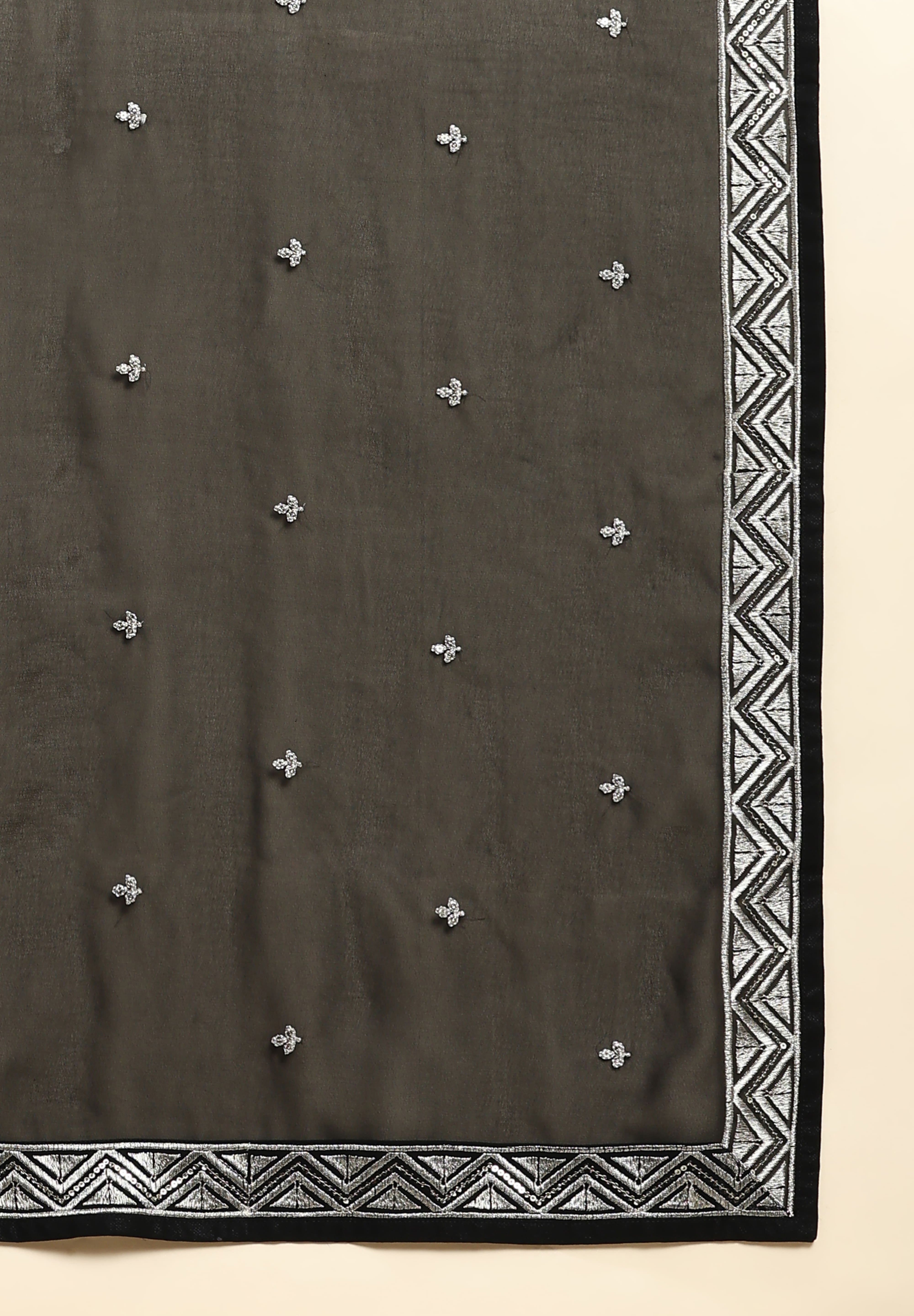 Black Georgette Anarkali Embroidery Sequence Work Salwar Suit Set with Dupatta For Women's Trendmallsin