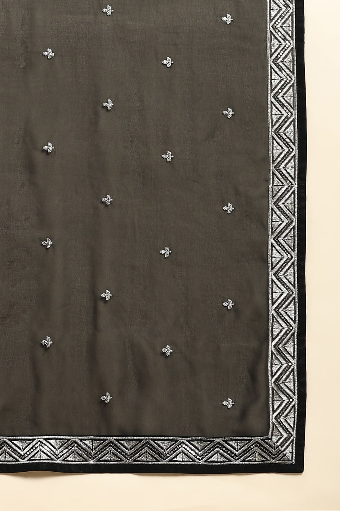 Black Georgette Anarkali Embroidery Sequence Work Salwar Suit Set with Dupatta For Women's Trendmallsin
