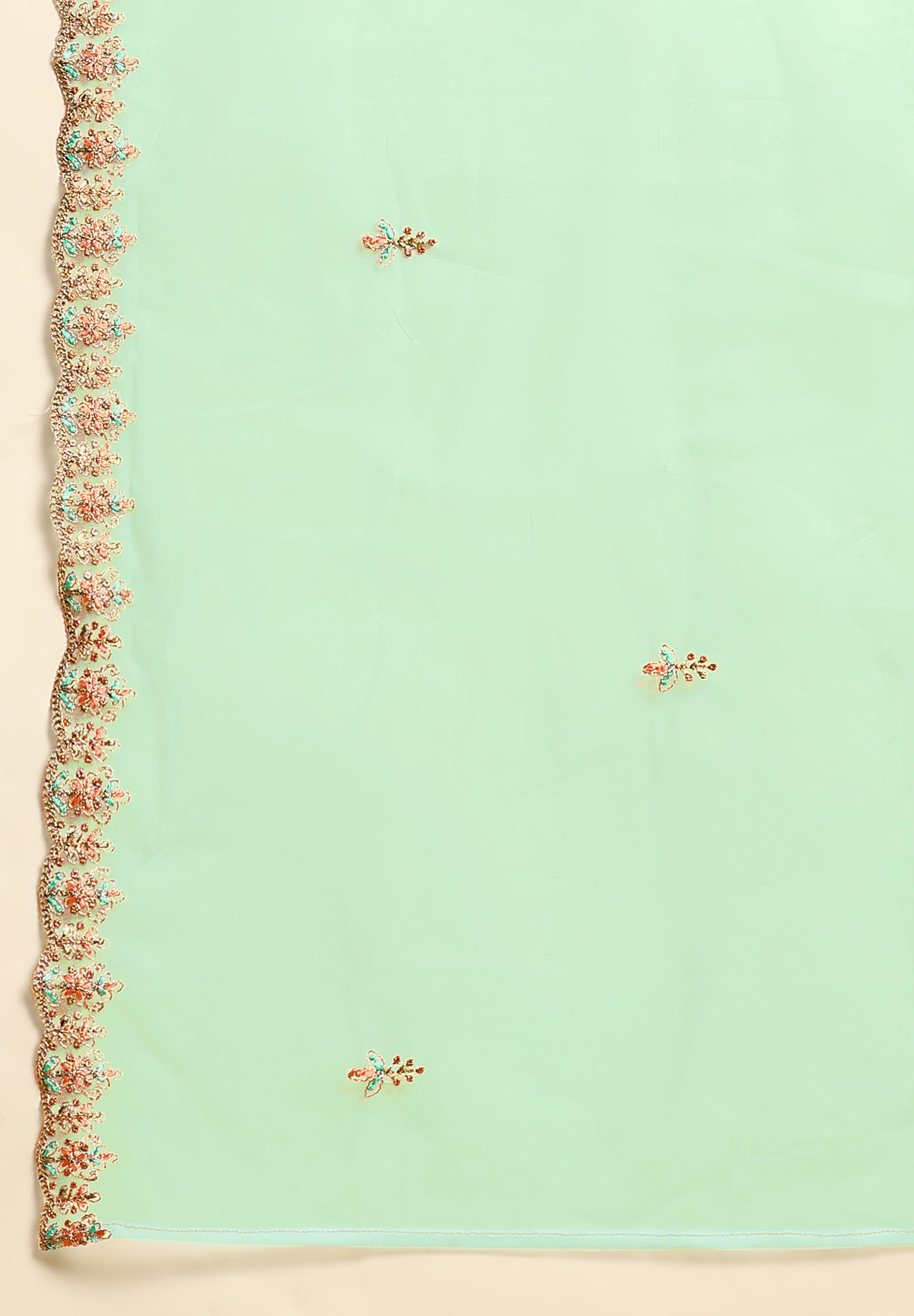 Georgette Embroidery Anarkali Salwar Suit Set with Dupatta For Women's Trendmallsin