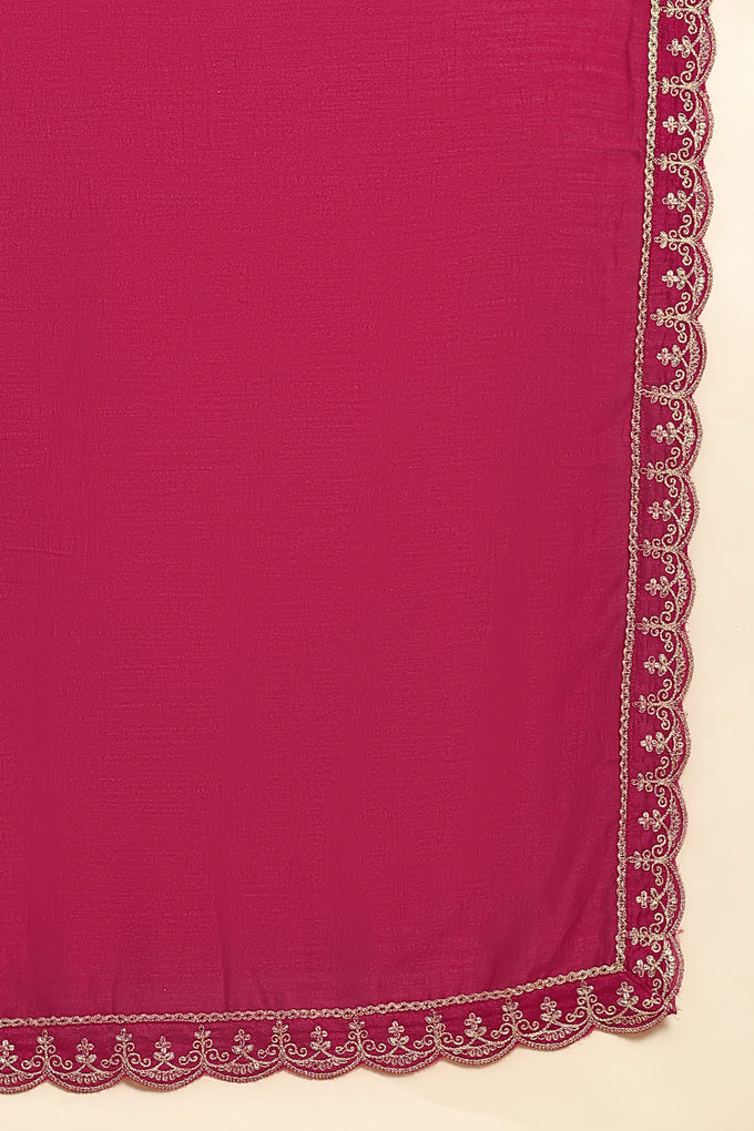 Pink Vichitra Silk Sequence Embroidery Anarkali Salwar Suit Set With Dupatta for Women's Trendmallsin