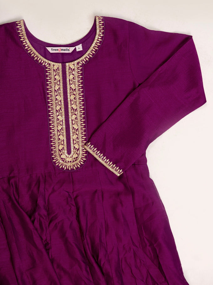 Women's Vichitra Silk Anarkali Suit Set with Jacquard Dupatta for Women Kurta Set for Women Trendmallsin