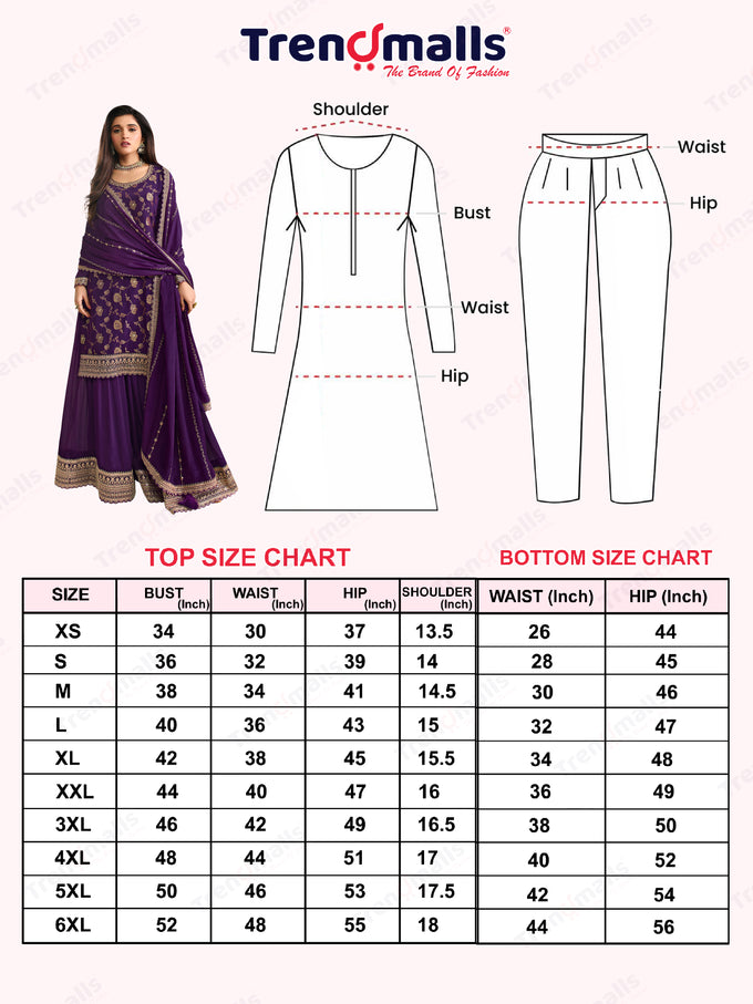 Purple Jequard Embroidery Salwar Suit With Dupatta