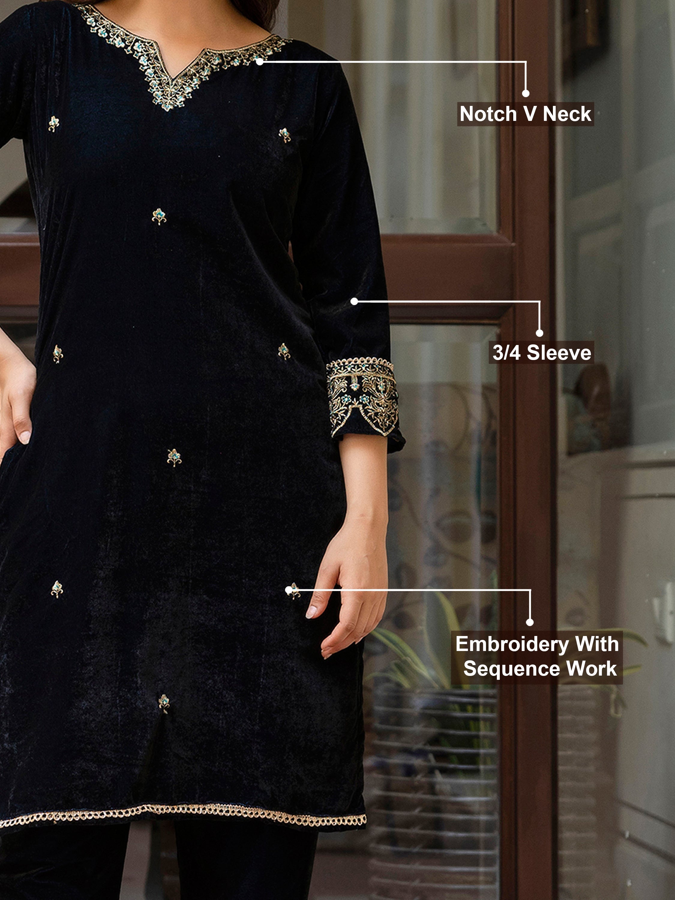Morpeach Velvet Embroidery Salwar Suit Set with Dupattakk for Women's Trendmallsin