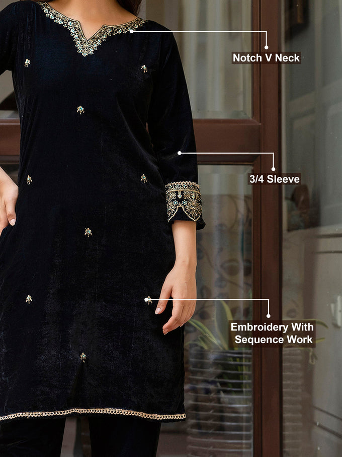 Morpeach Velvet Embroidery Salwar Suit Set with Dupattakk for Women's Trendmallsin