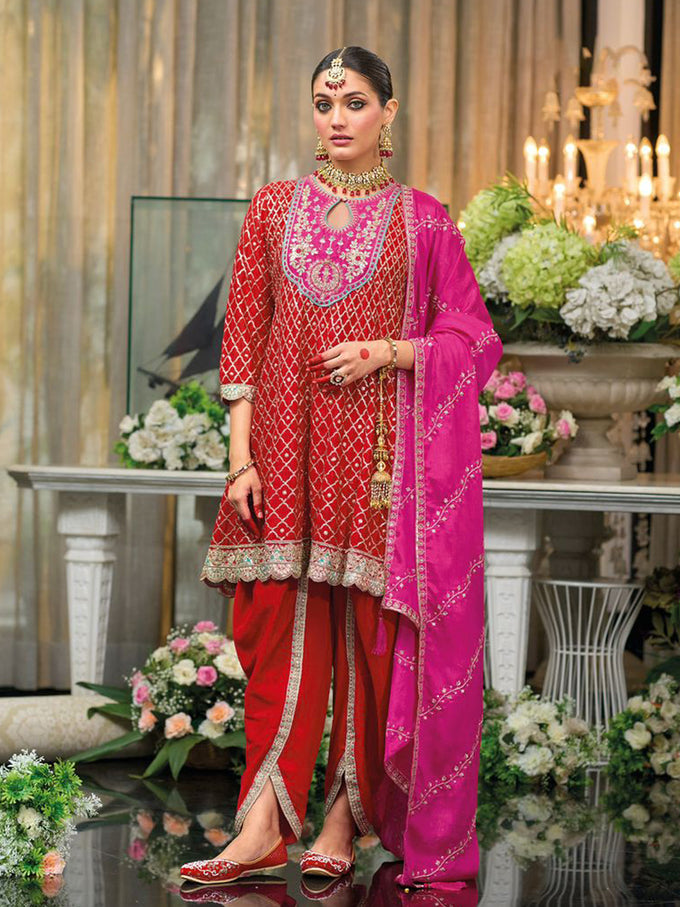 Pakistani Style Embroidered Kurta With Patiala Salwar And Dupatta Set Ethnic Party Wear Designer Punjabi Suit Set For Women