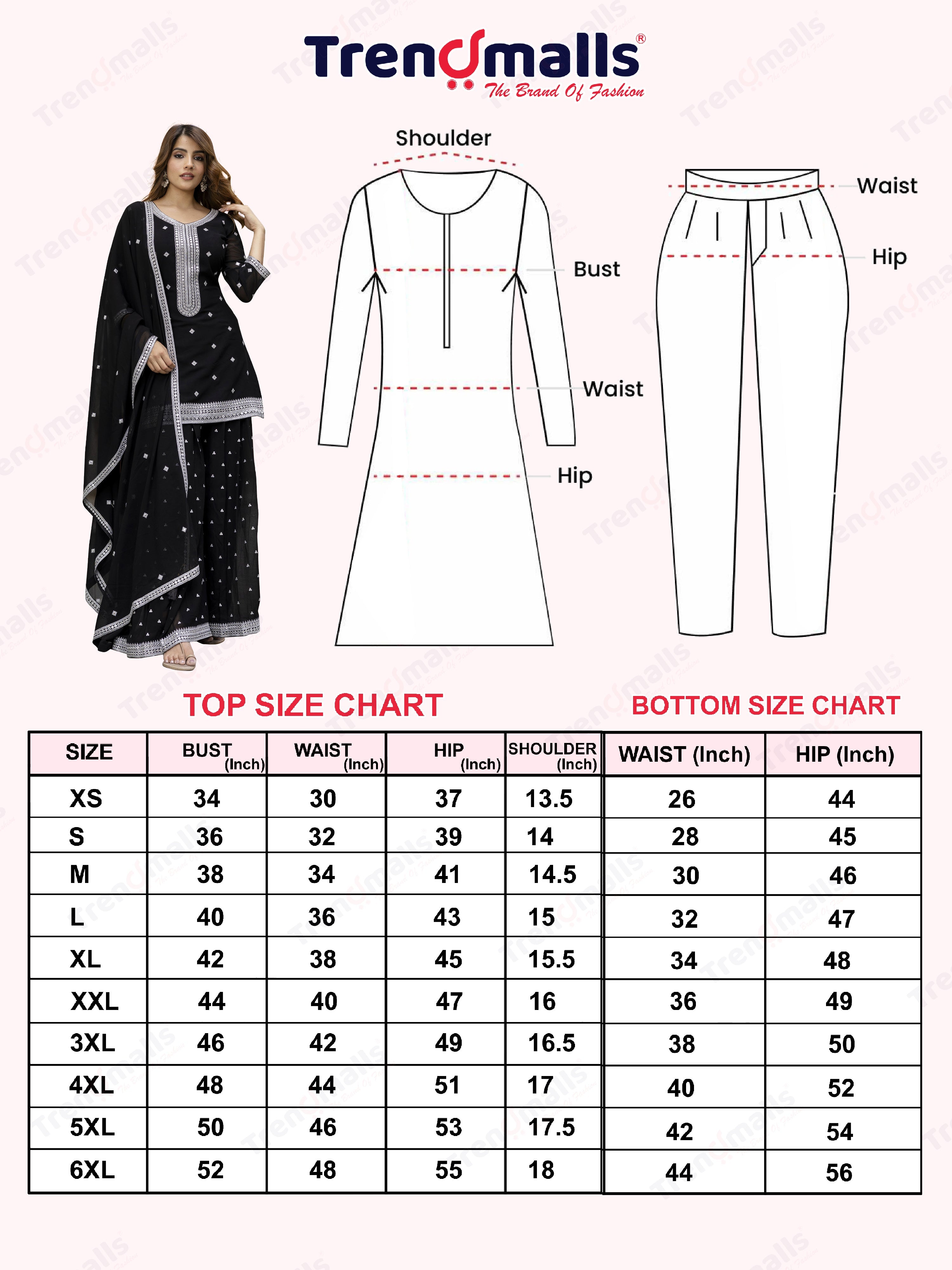 Black Georgette Embroidery Work Salwar Suit with Dupatta for Women Trendmalls