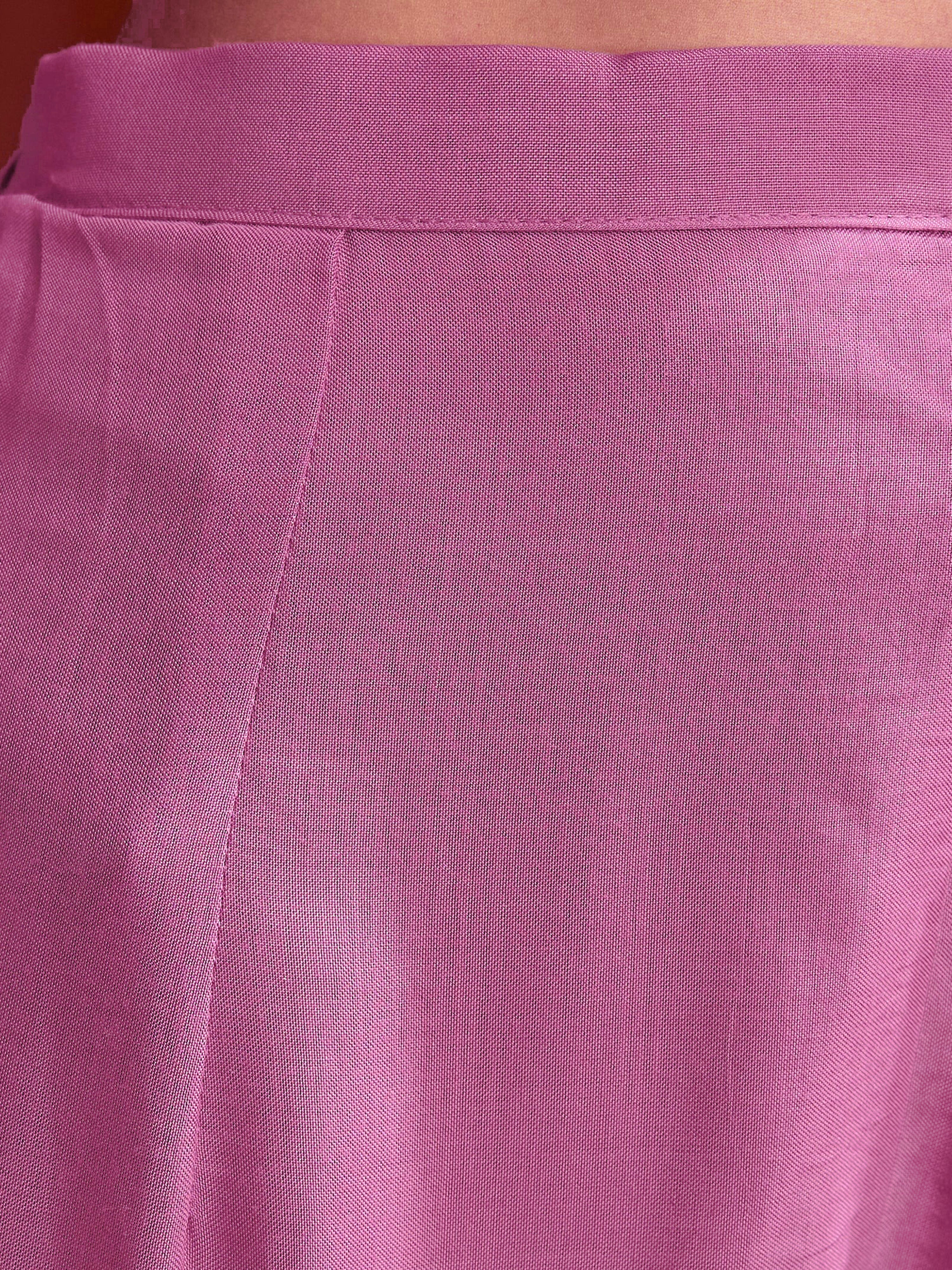 Pink Star Georgette Embroidery Work Kurta Palazzo with Dupatta For Women
