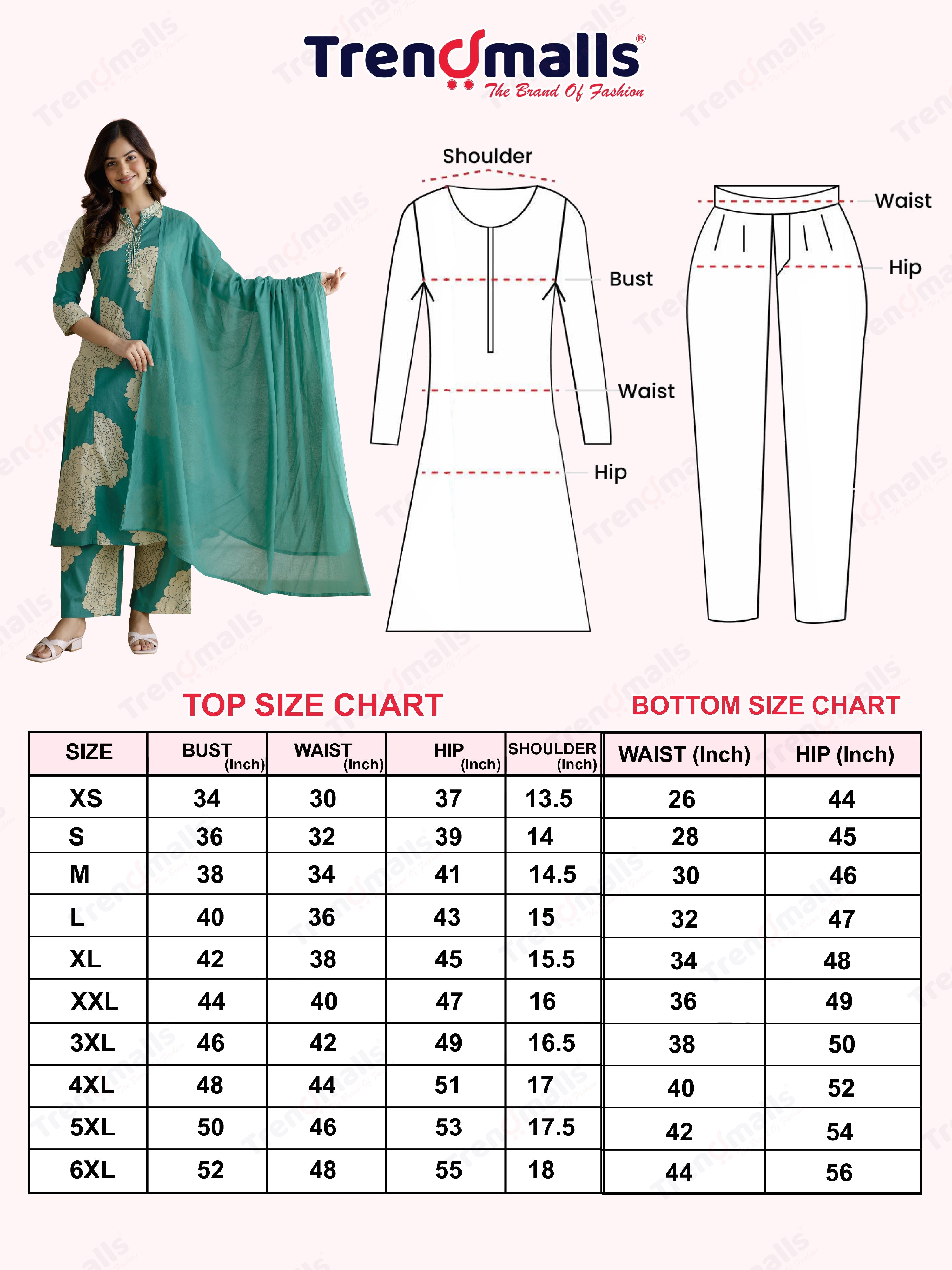 Green Pure Cotton Large Floral Print Kurta Pant with Dupatta Set Trendmalls