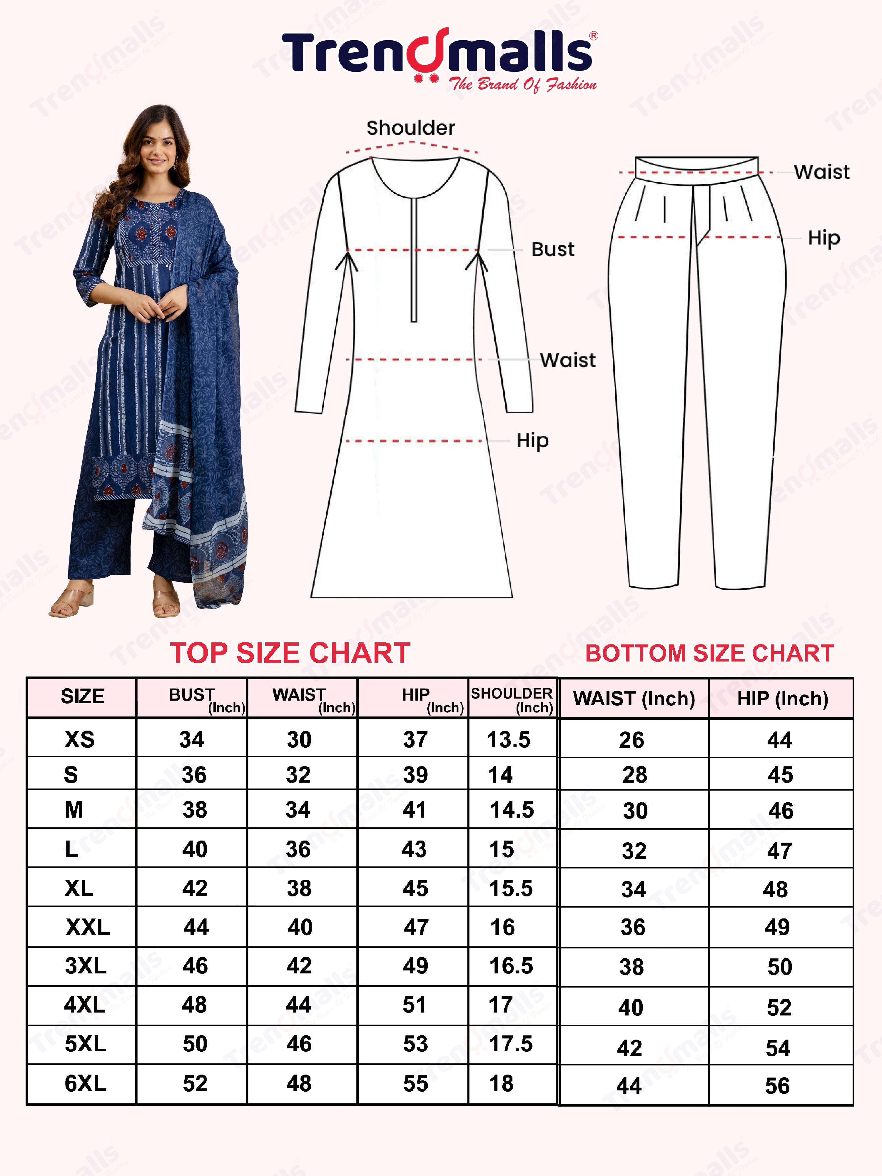 Blue Pure Cotton Ajrakh Stripe Pattern Print Kurta Pant with Dupatta Set Trendmalls