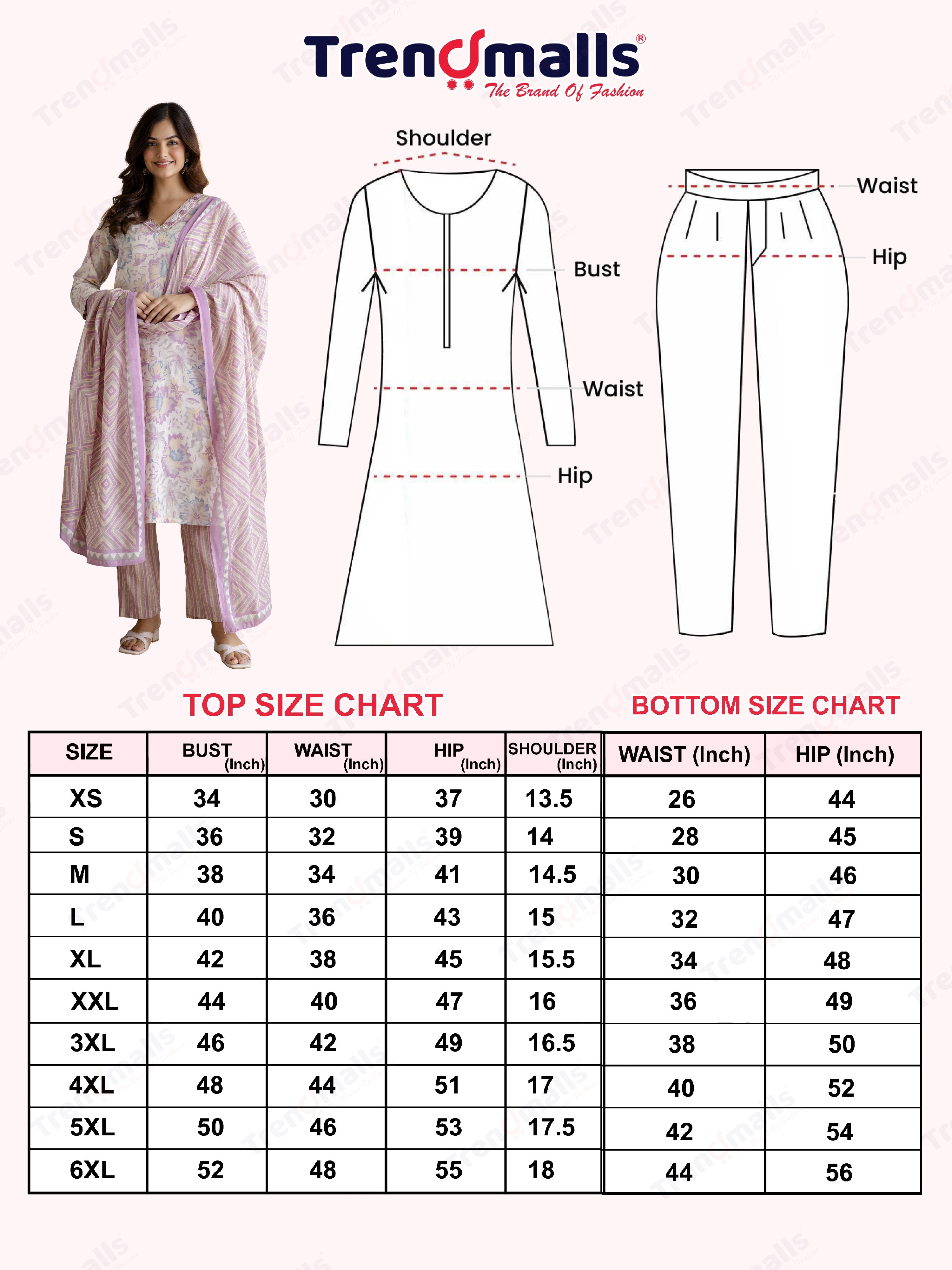 Light Purple Pure Cotton Abstract Floral Print Kurta Pant with Dupatta Set Trendmalls