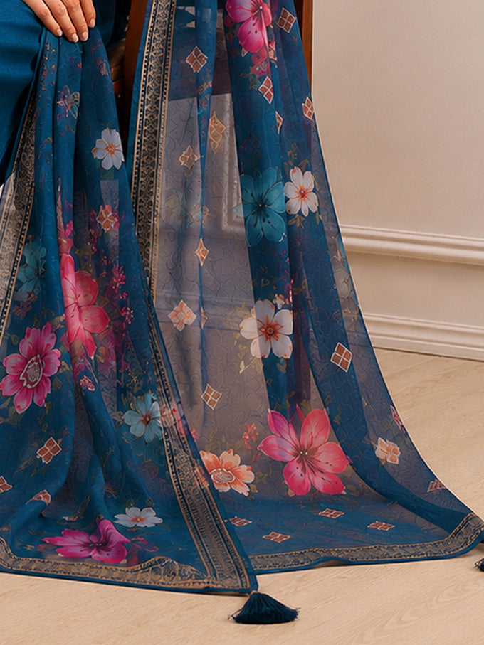 Morpeach Cotton Silk Embroidery Sequence Work Salwar Suit Dupatta