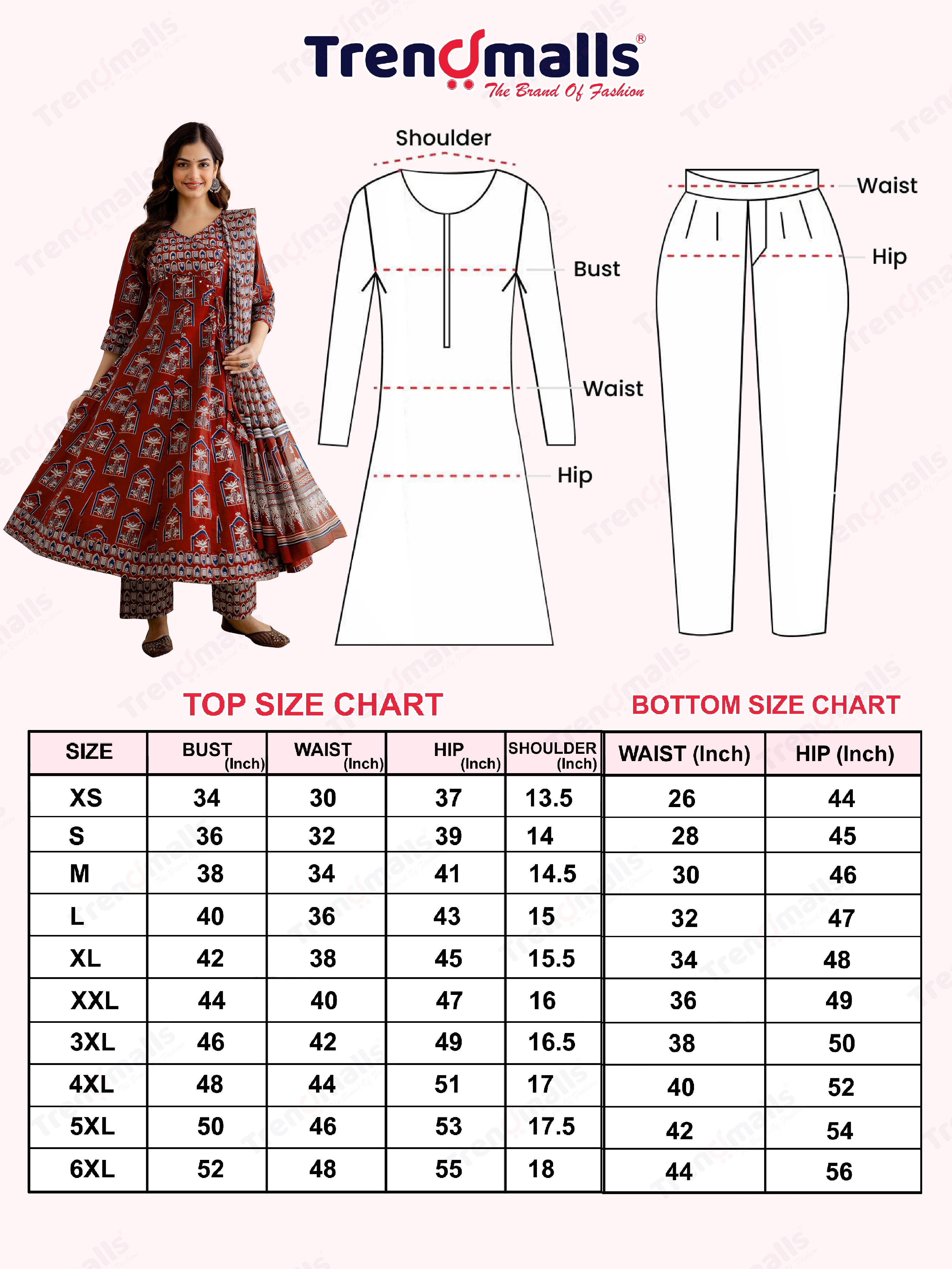 Maroon Pure Cotton Ajrakh Block Print Paper Mirror Work Anarkali Kurta Pant with Dupatta Set For Women