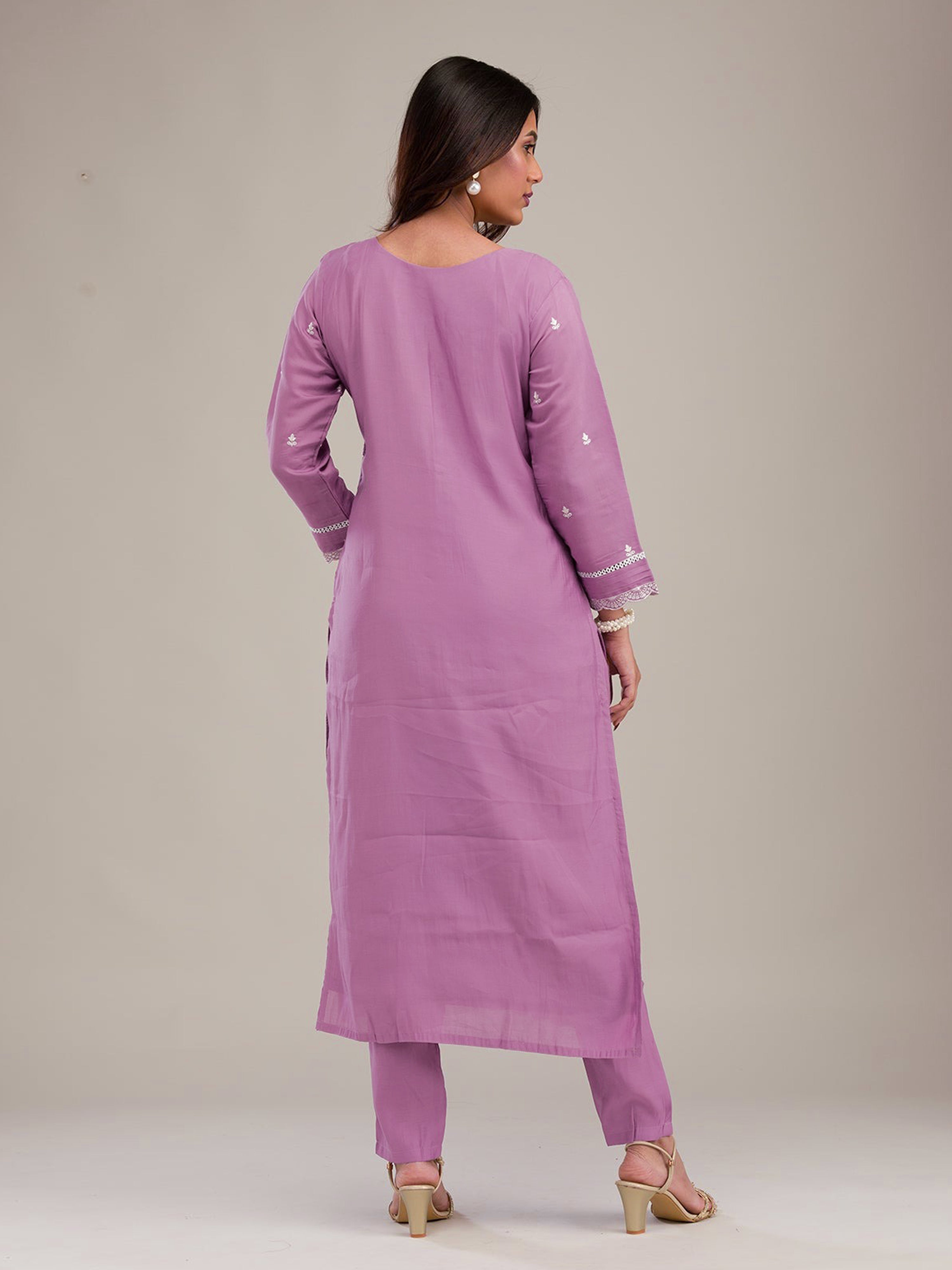 Lightpink Cotton Silk Embroidery Work Salwar Suit Dupatta