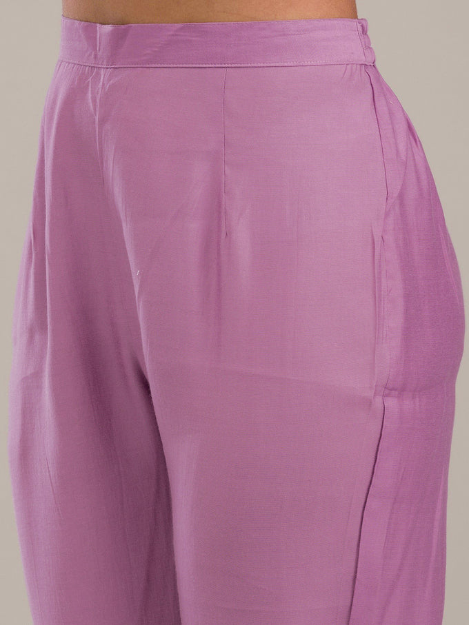 Lightpink Cotton Silk Embroidery Work Salwar Suit Dupatta