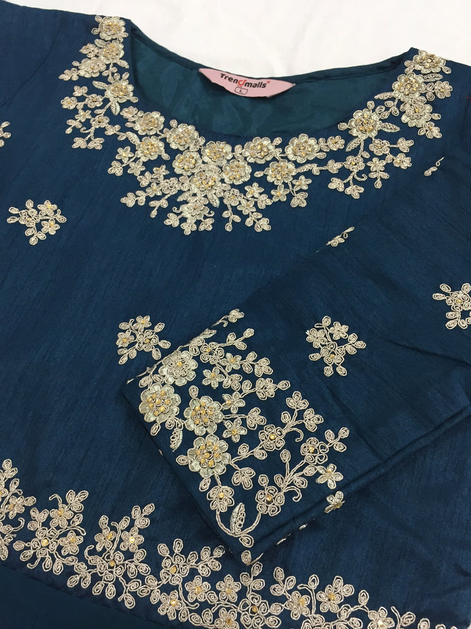 Morpeach Georgette Embroidery Anarkali Salwar Suit Set with Dupatta For Women's Trendmallsin