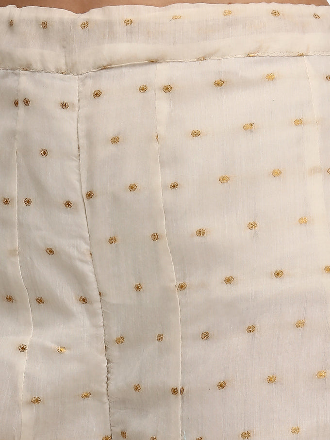 White Cotton Embroidery Salwar Suit Set Kurta Sharara with Dupatta Kurta Palazzo Set Stitched Ready To Wear For Women's Trendmallsin