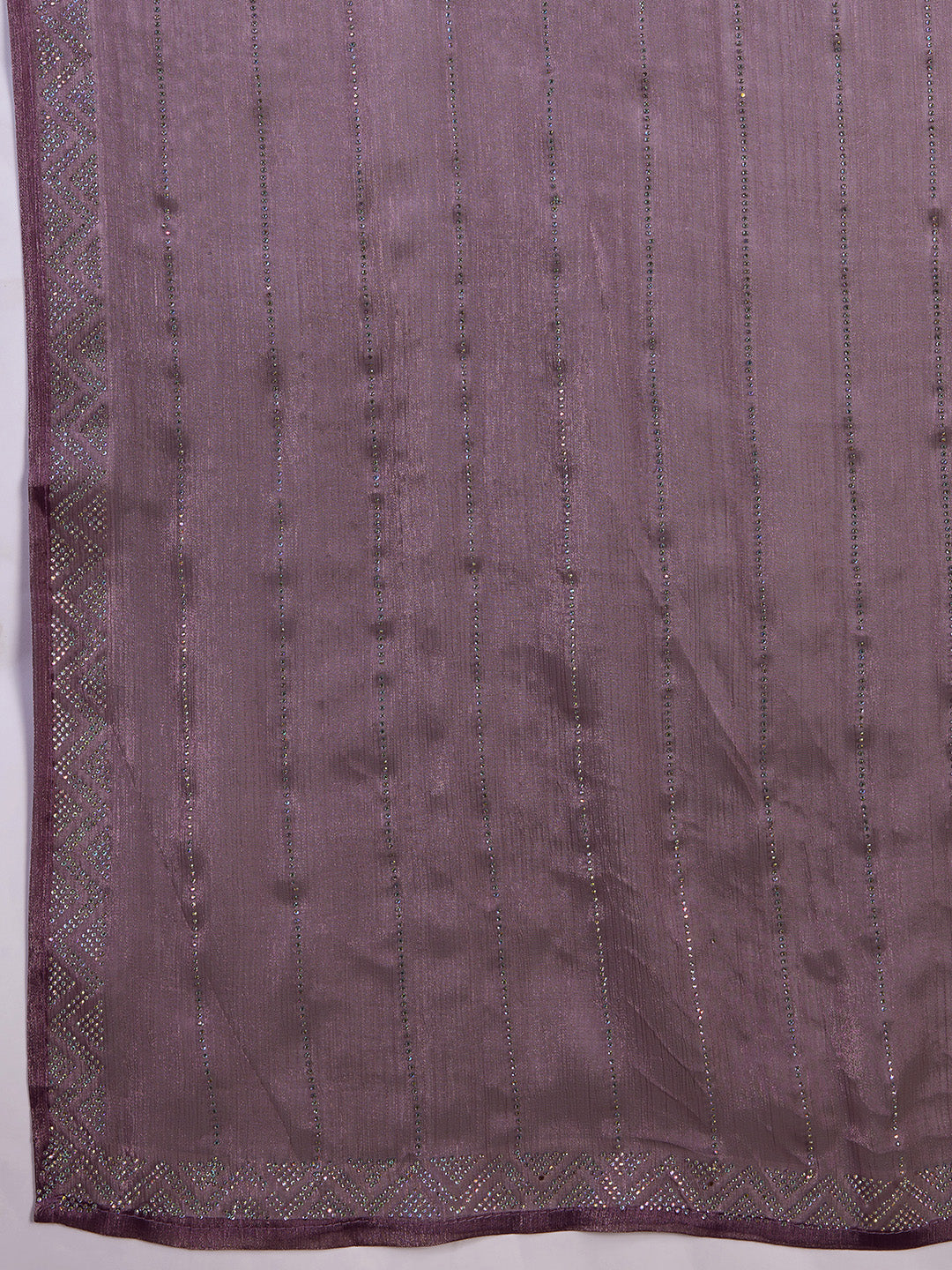 Women's Light Purple Organza Siroski work Saree with Unstitched Blouse Piece Trendmalls