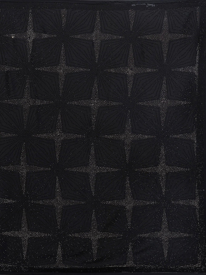 Black Silk Siroski Work Saree with Unstitch Blouse Piece Trendmalls