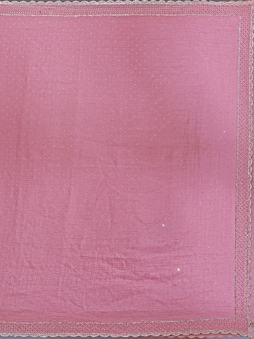 Women's  Pink Art Silk Siroski Work with Unstitch Blouse Piece Trendmalls