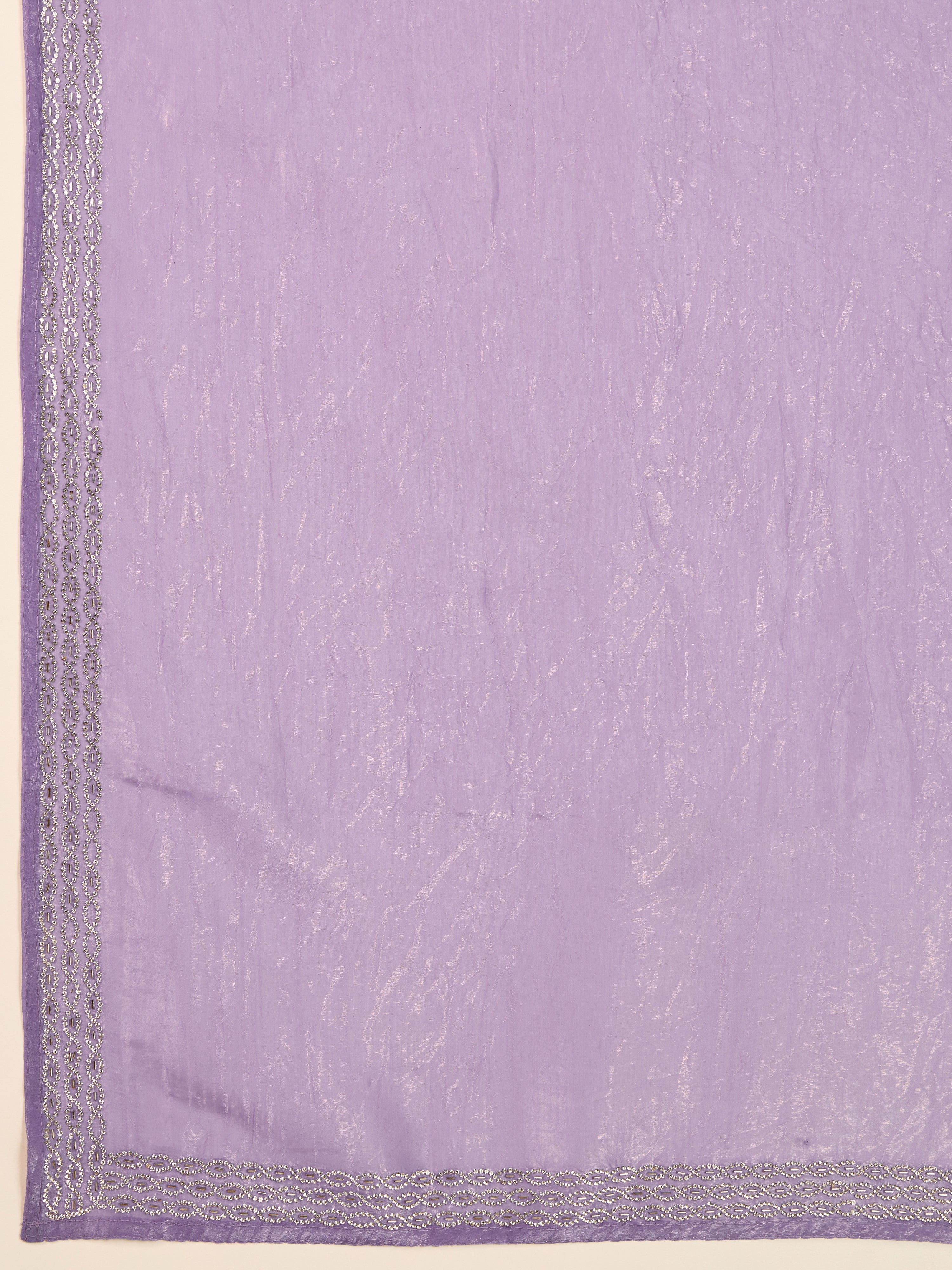 Purple Art Silk Zarkan Work Saree with Unstitched Blouse Piece Trendmalls