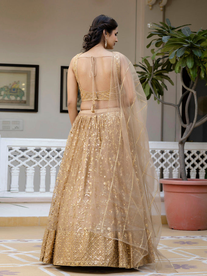 Wedding Wear Special Sequins Lehenga Choli with Dupatta for Women's Trendmalls