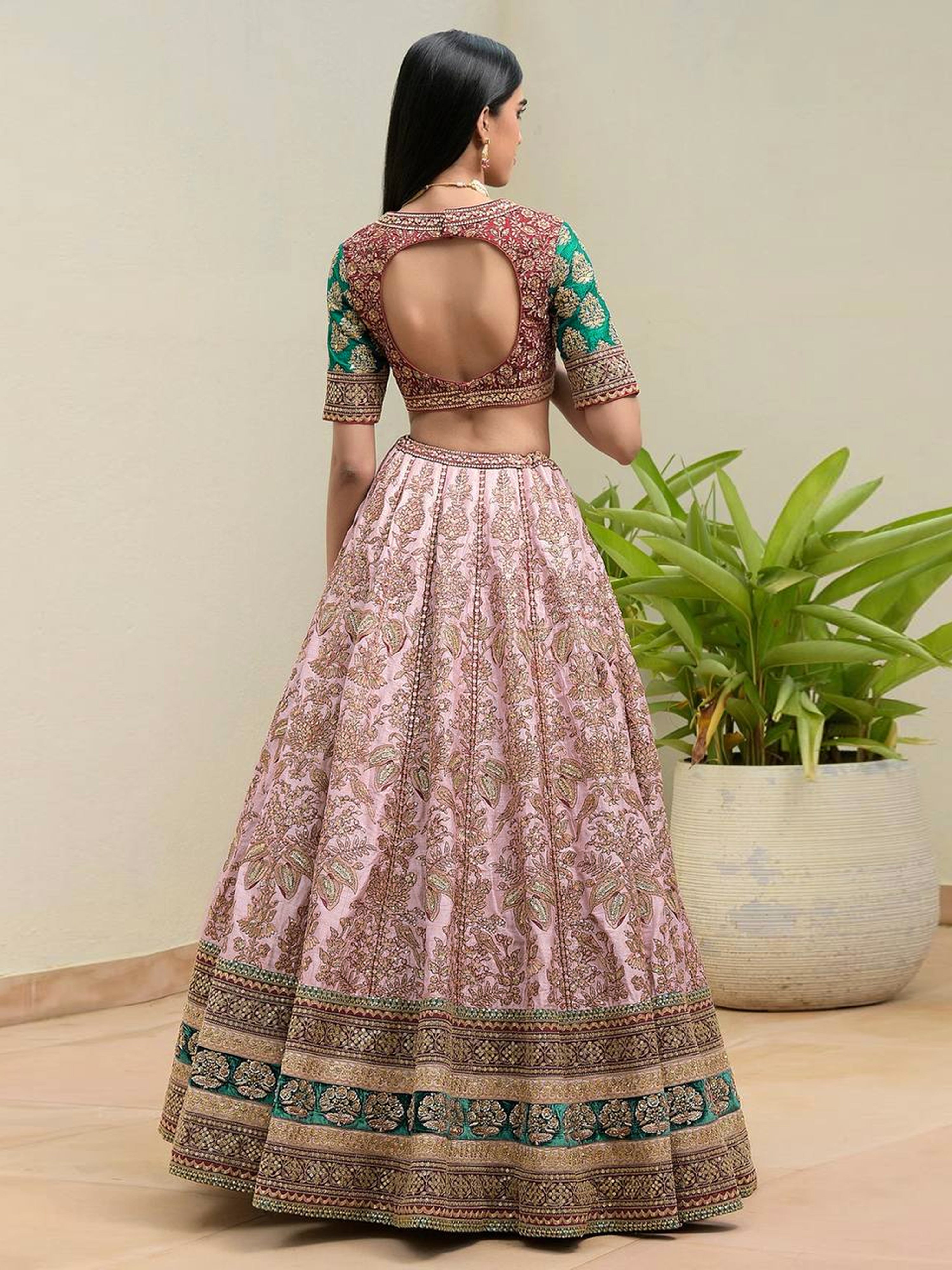 Satin Embroidery With Sequence Work Lehnga Choli With Dupatta