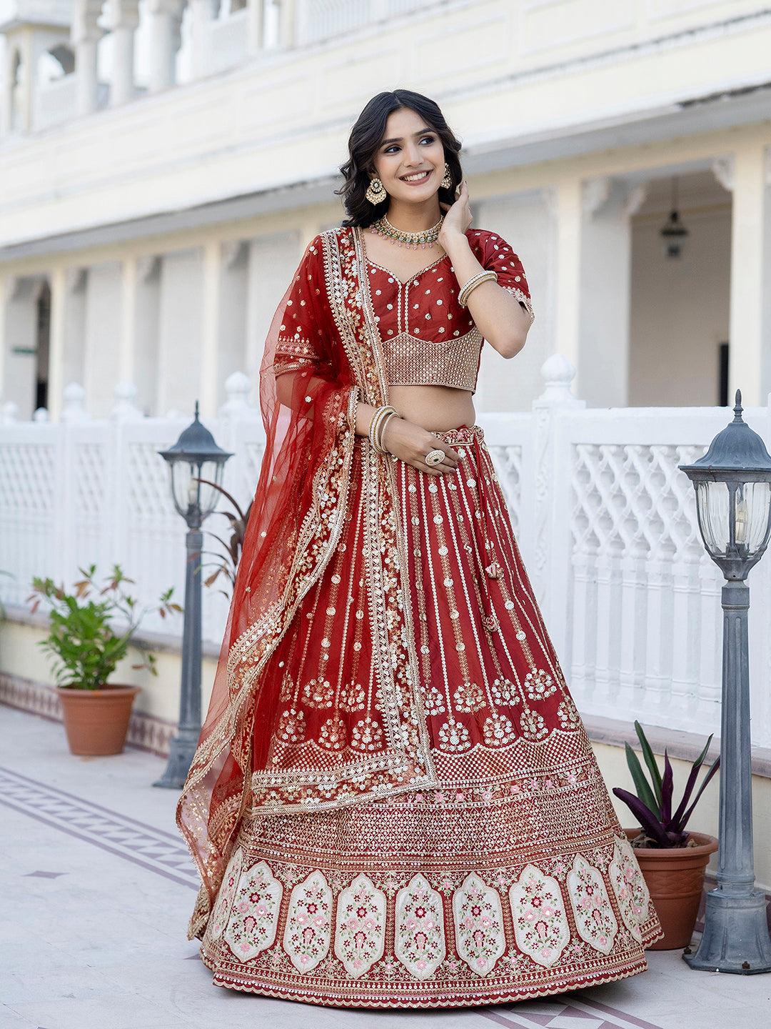 Women's Satin Embroidery Lehenga Choli with Dupatta | Bridal Party Stylish Wedding Lehenga Choli for women Trendmalls