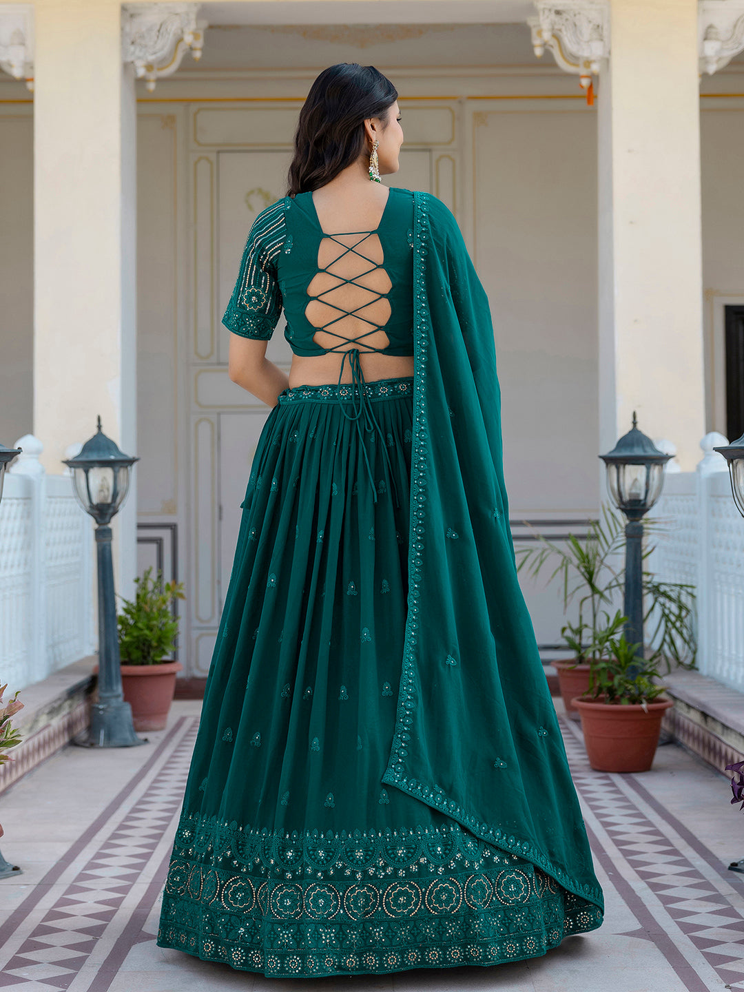 Women's Georgette Embroidery Lehenga Choli with Dupatta | Bridal Wedding Lehenga Choli for women Trendmalls