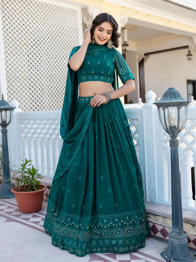 Women's Georgette Embroidery Lehenga Choli with Dupatta | Bridal Wedding Lehenga Choli for women Trendmalls