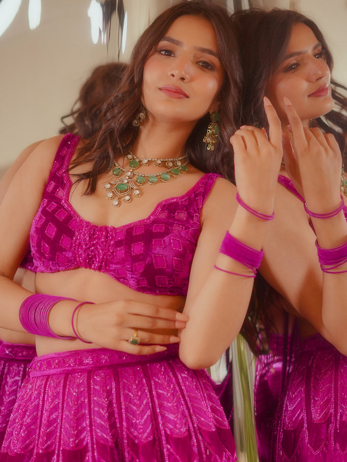 Pink Art Silk Embroidery Work Lehenga Choli Blouse with Dupatta