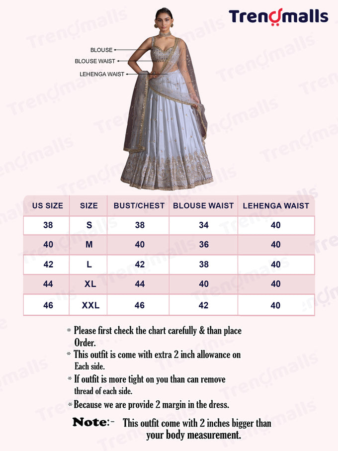 Grey Art Silk Embroidery Work Lehnga Choli With Dupatta