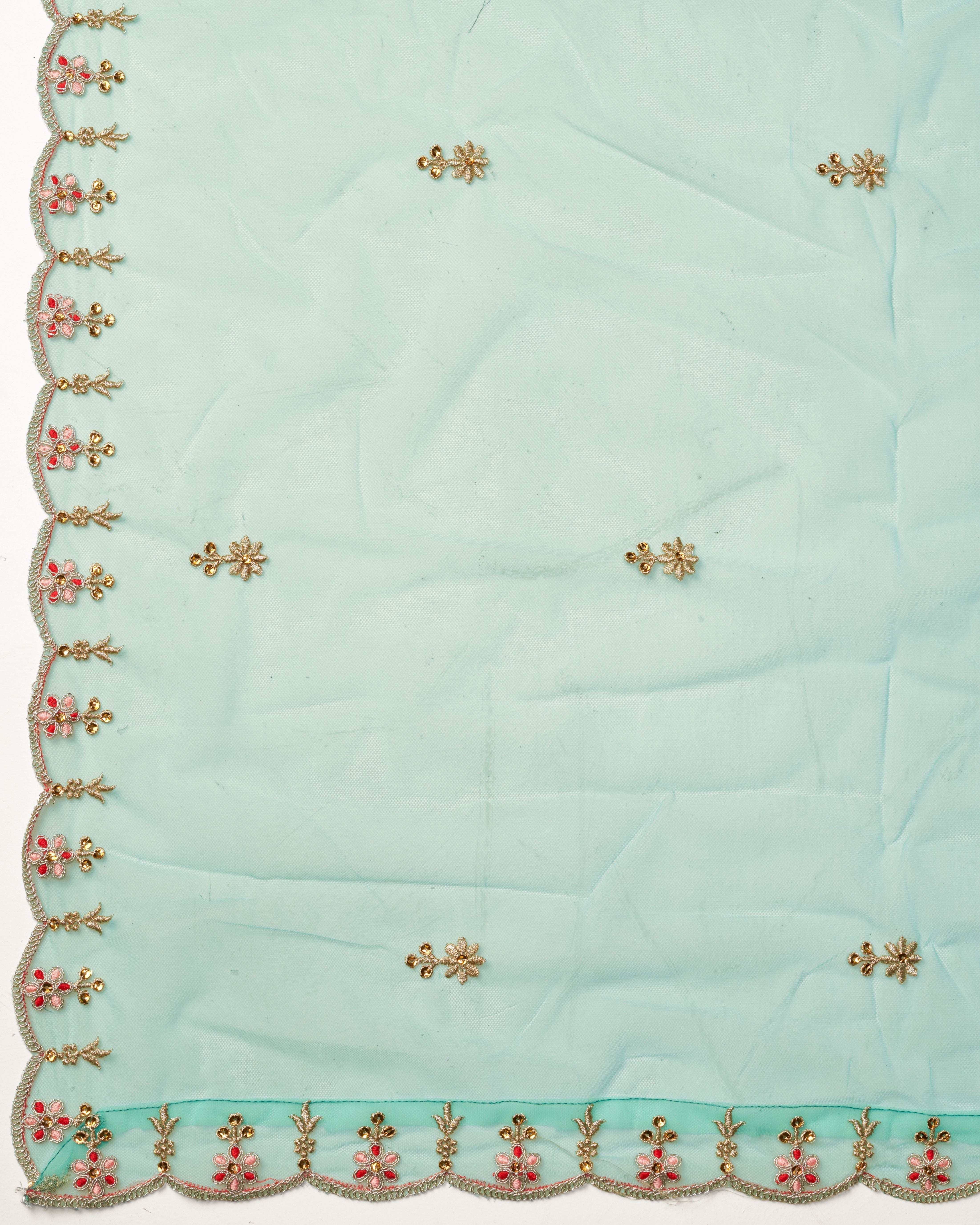 Turquoise Satin Embroidery Lehenga Choli With Dupatta For Women's Trendmalls